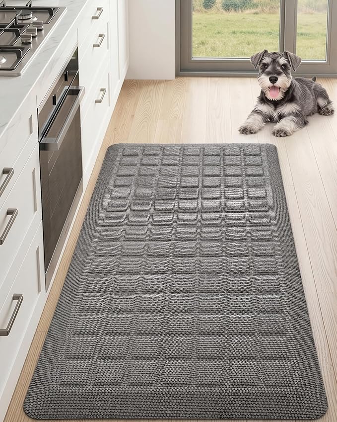 Color&Geometry 0.9 Inch Extra Thick Anti Fatigue Kitchen Floor Mat, High-Density Supportive Foam Standing Desk Mat, Waterproof Non-Slip Comfort for Sink, Office, Laundry, 20"x39", Grey