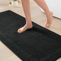 Madison Park Splendor Reversible 100% Cotton Tufted Bathroom Rug-3000 GSM Hotel Quality Luxurious Plush Medium Pile Bath Mat Absorbent, Quick Dry, Shower Room Décor, 24x60 Black