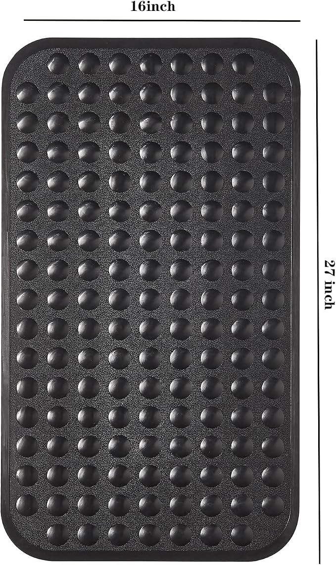 Yanzifly Bathtub Mat Non Slip Bath Mat for Tub Silicone Soft Bath Tub Mat Non Slip Shower Mats, Suction Cups Bath Tub Anti Slip Matt for Family Use, Machine Washable- Black