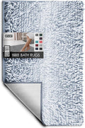 Hearth & Harbor Bathroom Rugs, Chenille Bath Mat - Machine Washable Bath Mats for Bathroom Non-Slip Backing Rubber, Quick Dry Bathroom Mat, 20 x 32 - Ombre Blue