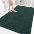 OLANLY Bathroom Rug Mat 59x35, Thick Soft and Absorbent Chenille Bath Mat, Non-Slip Rubber Backing, Machine Washable Quick Dry Bath Rugs for Tub Shower Floor, Home Decor Accessories, Blackish Green