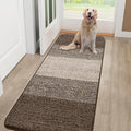 Smiry Dog Door Mat for Muddy Paws, Absorbs Moisture and Dirt, Low-Profile Entryway Mat with Non-Slip Backing, Entry Indoor Outdoor Doormat for Inside Floor (48x30 Inches, Light Brown, Striped)