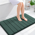 OLANLY Memory Foam Bath Mat 36x24, Super Soft Absorbent Bathroom Rugs, Quick Dry, Machine Washable Shower Floor Rugs, Bathmat Carpet, Bathroom Home Decor Accessories, Blackish Green