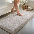60x24 Long Bathroom Rugs Washable Non Slip, Bath Mat for Bathroom Floor Tub, Soft Absorbent Quick Dry Mats for Shower,Bathtub,Home Decor（Greige）