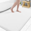 Smiry Memory Foam Bath Mat 47x32, Extra Soft and Absorbent Bathroom Mats, Non Slip Washable Carpet for Floor, Shower and Tub, White