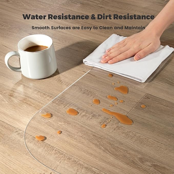 Yecaye Office Chair Mat for Hardwood Floor, 36" x 48" Clear Computer Desk Chair Mat, PVC Heavy Duty Floor Protector for Rolling Chairs, 0.07''(1.7mm) Thick Floor Mat (Transparent, 36" x 48")