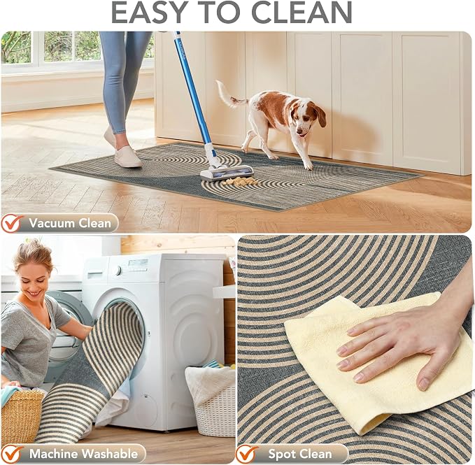 Office Chair Mat for Hardwood Floor&Tile Floor,36"X 48" Heavy Duty Desk Chair Mat for Hard Floors,Under Desk Rug for Rolling Computer Chair,Anti Slip,Low Pile Carpet Floor-Geo Grey