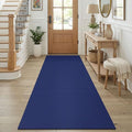 KOZYFLY Cotton Runners for Hallway 3x8, Wide Washable Runner Rug, Woven Non Slip Kitchen Runner, Braided Entryway Rug, Floor Carpet for Foyer, Bedroom, Hall, Royal Blue/Navy