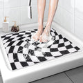 Square Shower Mat Non-Slip 24x 24 Inch, Soft Comfort Bath Mat with Drainage Holes, PVC Loofah Massage Bathmat for Shower,Tub,Bathroom,Wet Areas, Quick Drying