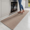 YDKGL Kitchen Mats for Floor, Super Absorbent Kitchen Rugs Non Slip Washable, Soft Imitation Linen Braided Kitchen Runner Rug, Standing Mat Kitchens Sink Mat, Easy to Clean, Brown 17x71