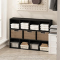 Furinno Reed Closet Organizers and Storage, 11-Cube Closet Organizer, Open Shelf Closet Storage, for Wardrobe, Bedroom, Living Room, Blackwood
