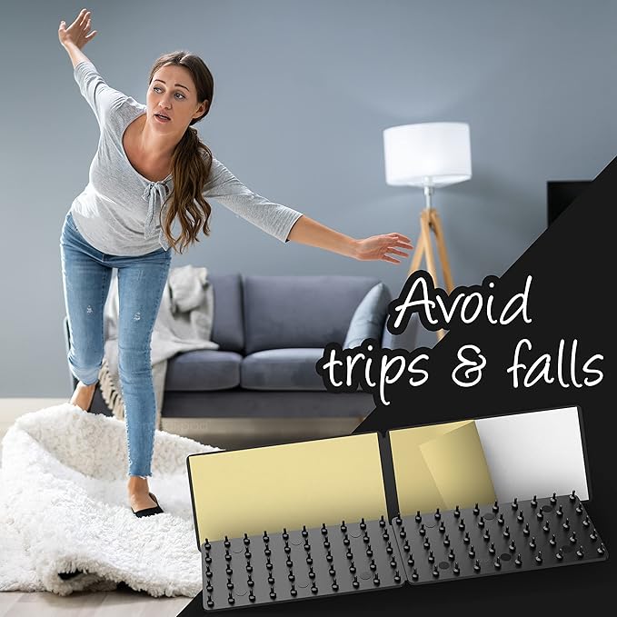 Medipaq Greatideas Non-Slip Mat and Rug Grippers - Stop Your Mats and Rugs from Slipping and Sliding! Black 4X Pack