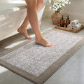 48x24 Long Bathroom Rugs Non Slip Washable, Large Bath Rugs for Bathroom Floor Tub,Soft Absorbent Quick Dry Bath Mats for Shower, Bathtub, Home Decor（Greige）