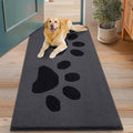 Smiry Dog Door Mat for Muddy Paws, Absorbs Moisture and Dirt, Low-Profile Entryway Mat with Non-Slip Backing, Entry Indoor Outdoor Doormat for Inside Floor (48x30 Inches, Black, Paw