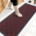 OLANLY Front Door Mat Outside Entrance 47x17, Absorbent, Heavy Duty Sturdy Natural Rubber Doormat Indoor Outdoor, Non-Slip, Stain and Fade Resistant, Low Profile Floor Mat for Entryway, Burgundy