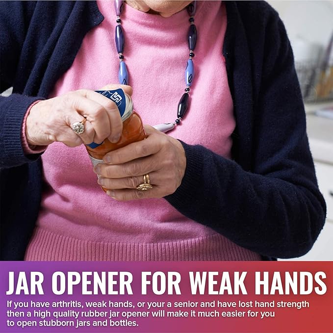 JAR HEADS Rubber Jar Opener Gripper Pad 5 Pack - Thick 5 Inch Grippers for Opening Jars Made in the USA - Jar Opener for Weak Hands & Seniors with Arthritis