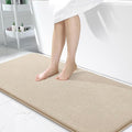 OLANLY Thick Memory Foam Bathroom Runner Rugs 47x24, Extra Soft Absorbent Long Bath Rug, Quick Dry Bath Mats, Non-Slip, Machine Washable Mat for Bathroom, Tub and Shower, Home Decor Accessories, Beige