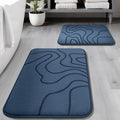 YIHOUSE Memory Foam Bathroom Rugs Sets 2 Piece - Extra Thick Ultra Soft Absorbent Bath Mat Set, Non-Slip Machine Washable Bath Rugs for Bathroom, Tub & Shower, Home Decor (32"x20"+24"x17", Dusty Blue)