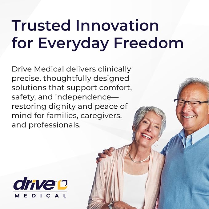 Drive Medical 2-in-1 Raised Toilet Seat with Removable Padded Arms - Elevated Bathroom Safety Support - Secure Locking Attachment - Easy Height Assistance - Durable Construction, Standard Toilets