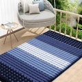 Kitinjoy Indoor Outdoor Door Mat, 48x32 Non-Slip Absorbent Dirt Trapper, Low-Profile Washable Inside Entrance Front Floor Mat, Sturdy Soft Entry Dotted Ombre Doormats for Entryway, Navy Blue