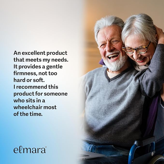Elmara Doctor-Designed Wheelchair Seat Cushion Set – The Ultimate Comfort Solution – Thick Wheelchair Cushions Relieve Back & Sciatica Pain – Wheel Chair Cushions for Seniors, Wheelchair Pad (Gray)