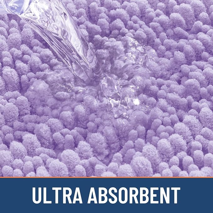 Smiry Bathroom Rugs Mat 36x24, Extra Soft Absorbent Chenille Bath Rugs, Non Slip Rubber Backing Machine Washable Quick Dry Bath Mats for Bathroom Floor, Tub, Shower, Home Decor Accessories, Purple
