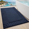 LUMI Bathroom Rugs Non Slip with Rubber Backing, Extra Soft Plush Microfiber Bath Rug Absorbent, Machine Washable Bath Mat Quick Dry for Tub, Shower, Hotel, Blue, 24"x36"