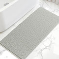 SUBRTEX Bathroom Rugs, 24" x 55" Chenille Bath Rug Soft Short Plush Bath Mat Soft Shower Mat Water Absorbent Shower Mat Quick Dry Machine Washable, Light Gray