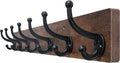 WEBI Rustic Coat Rack Wall Mount,30" Long 7 Cast Iron Coat Hooks Wall Mounted,Heavy Duty Wood Wall Coat Hanger Hooks for Hanging Coats,Jacket,Clothes,Backpack,Farmhouse,Rustic Brown