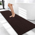OLANLY Thick Bathroom Runner Rugs 59x20, Extra Soft Absorbent Chenille Bath Rugs, Rubber Backing, Machine Wash Dry, Long Bath Mats for Bathroom Floor, Tub and Shower, Home Decor Accessories, Brown