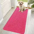 OLANLY Dog Door Mat for Muddy Paws 70x32, Absorbs Moisture and Dirt, Absorbent Non-Slip Washable Doormat, Quick Dry Chenille Mud Mat for Dogs, Entry Indoor Entryway Carpet for Inside Floor, Hot Pink