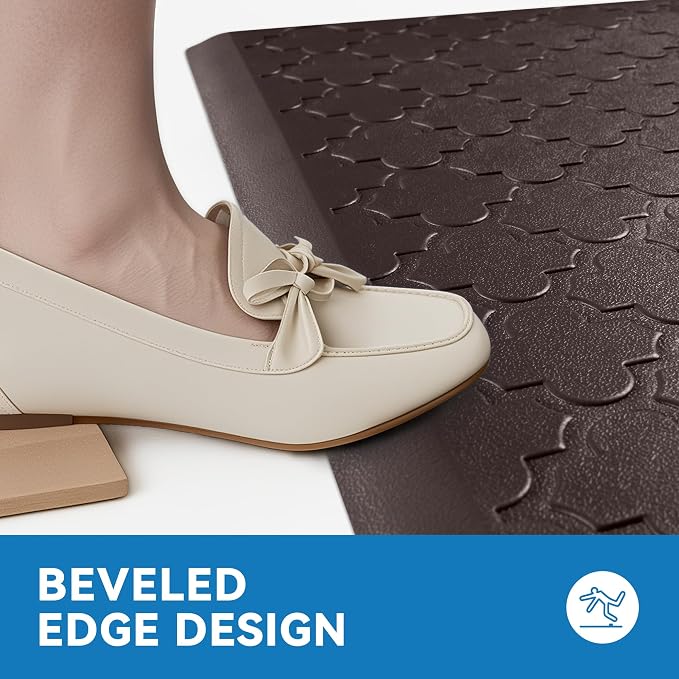 Kitchen Mat Cushioned Anti Fatigue for Floor, Non-Slip Waterproof Comfort Rug for Kitchen Sink, Standing Desk & Laundry, 17.3"x39", Chocolate