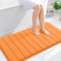 OLANLY Memory Foam Bath Mat 44x24, Super Soft Absorbent Bathroom Rugs, Quick Dry, Machine Washable Shower Floor Rugs, Bathmat Carpet, Bathroom Home Decor Accessories, Orange