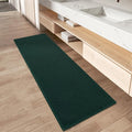 Upgraded Waffle Runner Rug, Super Absorbent Non Slip Bath Mats for Bathroom Floor Machine Washable Bathroom Runner Rug with Tassels Ideal for Hallway Bedroom Laundry Room, Dark Green, 2'x4'(24" x 48")