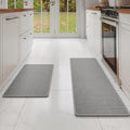 YDKGL Kitchen Rugs and Mats Non Skid Washable Set of 2 PCS, Absorbent Runner Rugs for Kitchen, Front of Sink, Kitchen Mats for Floor, Grey 17x30+17x59