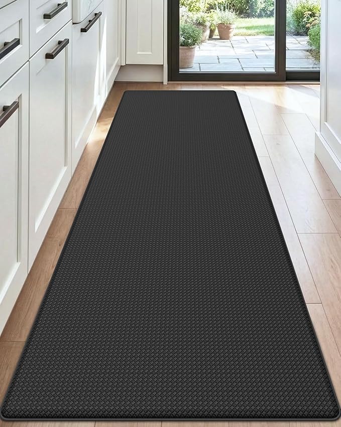 DEXI Kitchen Floor Mats Cushioned Anti Fatigue, 23x59, Large Wide Standing Runner Rug Waterproof, Comfort Memory Foam Padded for Front Sink Laundry, Black