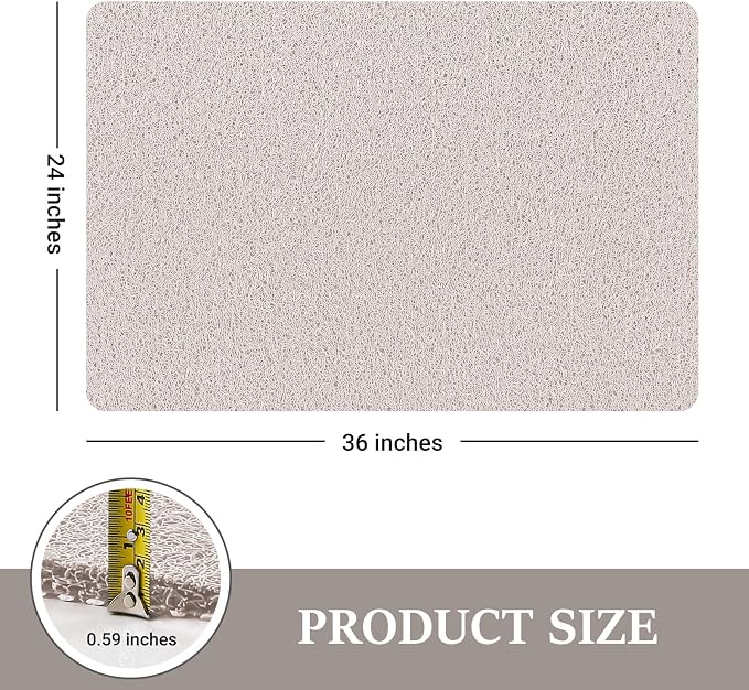 LuxStep Shower Mat Bathtub Mat,24x36 inch, Non-Slip Bath Mat with Drain, Quick Drying PVC Loofah Bathmat for Tub,Shower,Bathroom,White
