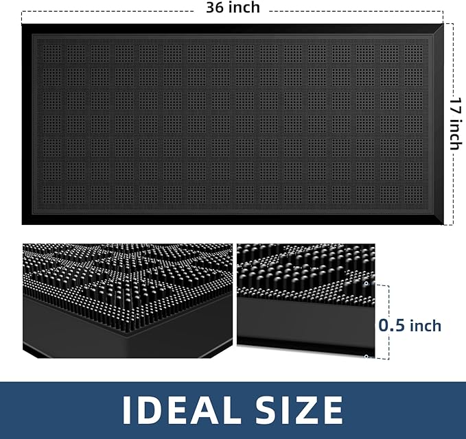 MATALL All-Weather TPE 36x17 Inch Versatile Mat -Indoor and Outdoor Non-Slip Boot Tray Floor Door Mat with Drainage Option for Home, Kitchen and Bath
