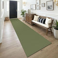 KOZYFLY Cotton 2.5'x14' Runners Rugs for Hallway, Long Washable Runner Rug, Woven Non Slip Kitchen Runner, Flatweave Entryway Rug, Floor Carpet for Entry, Aisle, Hall, Olive Green/Earthy Green