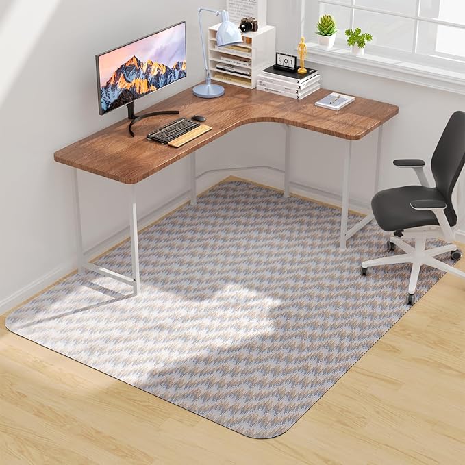 Blvornl Large Office Chair Mat for Hardwood Floor, Rolling Chair Chair Mat for Hard Wood, Large Anti-Slip Hard Floor Protector, Heavy Duty Computer Desk Rug for Office and Home 50"*63"