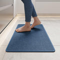 YDKGL Kitchen Mats for Floor, Super Absorbent Kitchen Rugs Non Slip Washable, Soft Imitation Linen Braided Kitchen Runner Rug, Standing Mat Kitchens Sink Mat, Easy to Clean, Blue 17x30