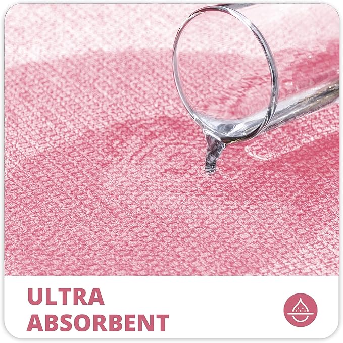 Bosap Bath Mat,Ultra Thin Bathroom Runner Rugs,Large Bath Mats for Bathroom,Quick Dry,Non-Slip,Machine Washable,Low Pile,Bath Rug,Shower Outside,Sink,Home Decor Accessories.Pink,1'9"x3'11"（21x47inch）