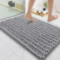 Smiry Bathroom Rugs Mat 35x24, Extra Soft Absorbent Chenille Bath Rugs, Non Slip Rubber Backing Machine Washable Quick Dry Bath Mats for Bathroom Floor, Tub, Shower, Home Decor Accessories, Grey