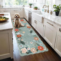 Runners for Hallways, 3x6 Runner Rug Non Slip with Soft Low Pile, Boho Floral Runner for Kitchen, Living Room, Entryway, Bedroom, Bathroom, Kid & Pet Friendly, Green