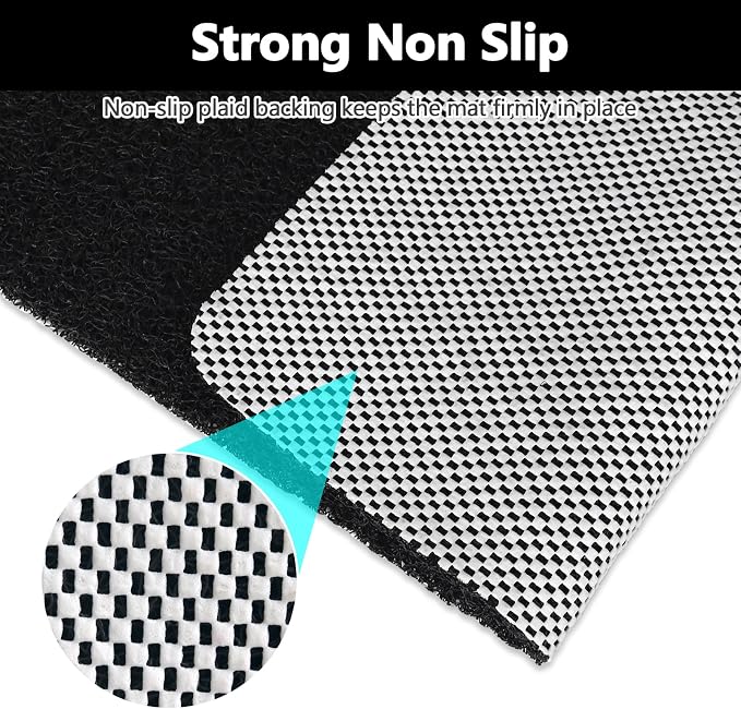 Shower Mat Non Slip: 24 x 24 Inch Square Shower Mats with Drain Hole in Middle - Soft Loofah Quick Drying Matt for Shower Stall