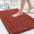 Smiry Bathroom Rugs Mat 24x16, Extra Soft Absorbent Chenille Bath Rugs, Non Slip Rubber Backing Machine Washable Quick Dry Bath Mats for Bathroom Floor, Tub, Shower, Home Decor Accessories, Maple Red