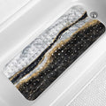 LNOND Marble Bath Tub Mat Non Slip, Extra Long 40 X 16 Inch Anti Slip Mat for Bathtub, Black Grey Marble Shower Mat with Drain Holes and Suction Cups, Machine Washable