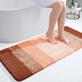 OLANLY Bathroom Runner Rugs Mat 47x20, Extra Soft Absorbent Microfiber Bath Rugs, Rubber Backing, Quick Dry, Washable Long Bath Mats for Bathroom Floor, Tub and Shower, Home Decor Accessories, Orange