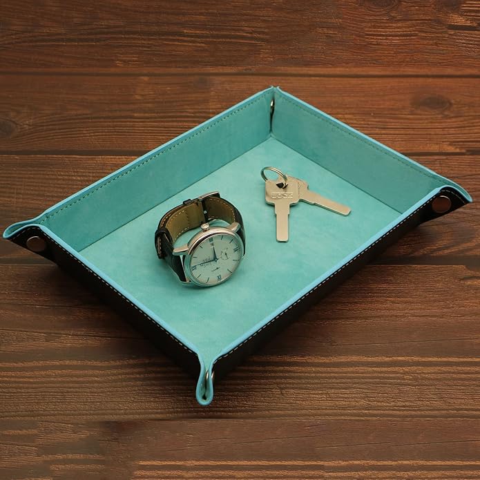 Valet Organizer - Catchall Tray for Jewelry, Wallets, Watches, Keys, Coins, Phones, Glasses - Perfect for Nightstand, Desk, Entryway