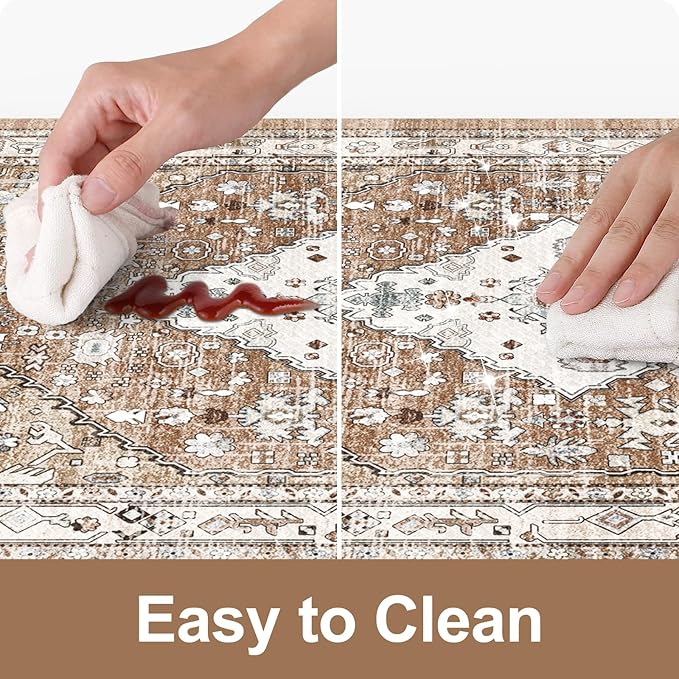 Collive Anti Fatigue Mats for Kitchen Floor, Boho Cushioned Waterproof Kitchen Rugs Non Slip Sink Mats, Memory Foam Standing Mat for Desk, Home Office, 17.3" x 30"